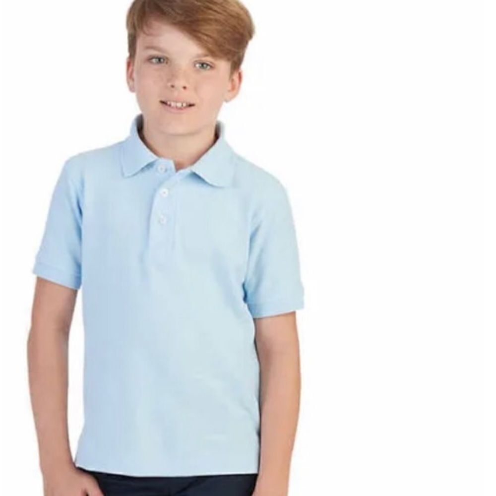 Izod Blue Uniform Polo Shirt Size Medium
